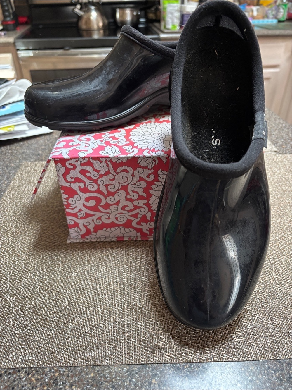 Sloggers Black Women's Slip-On Rain Clog Boots